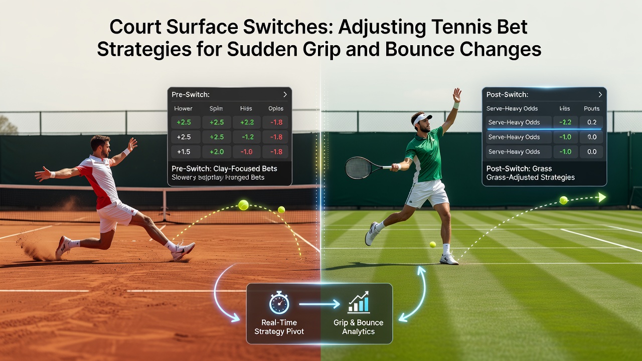 Statistische Übersicht zu Bounce- und Grip-Veränderungen auf Tennisplätzen mit Wettmarkt-Daten