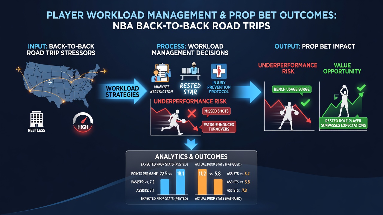 Statistiken und Workload-Diagramme zu NBA-Prop-Bets bei Roadtrips