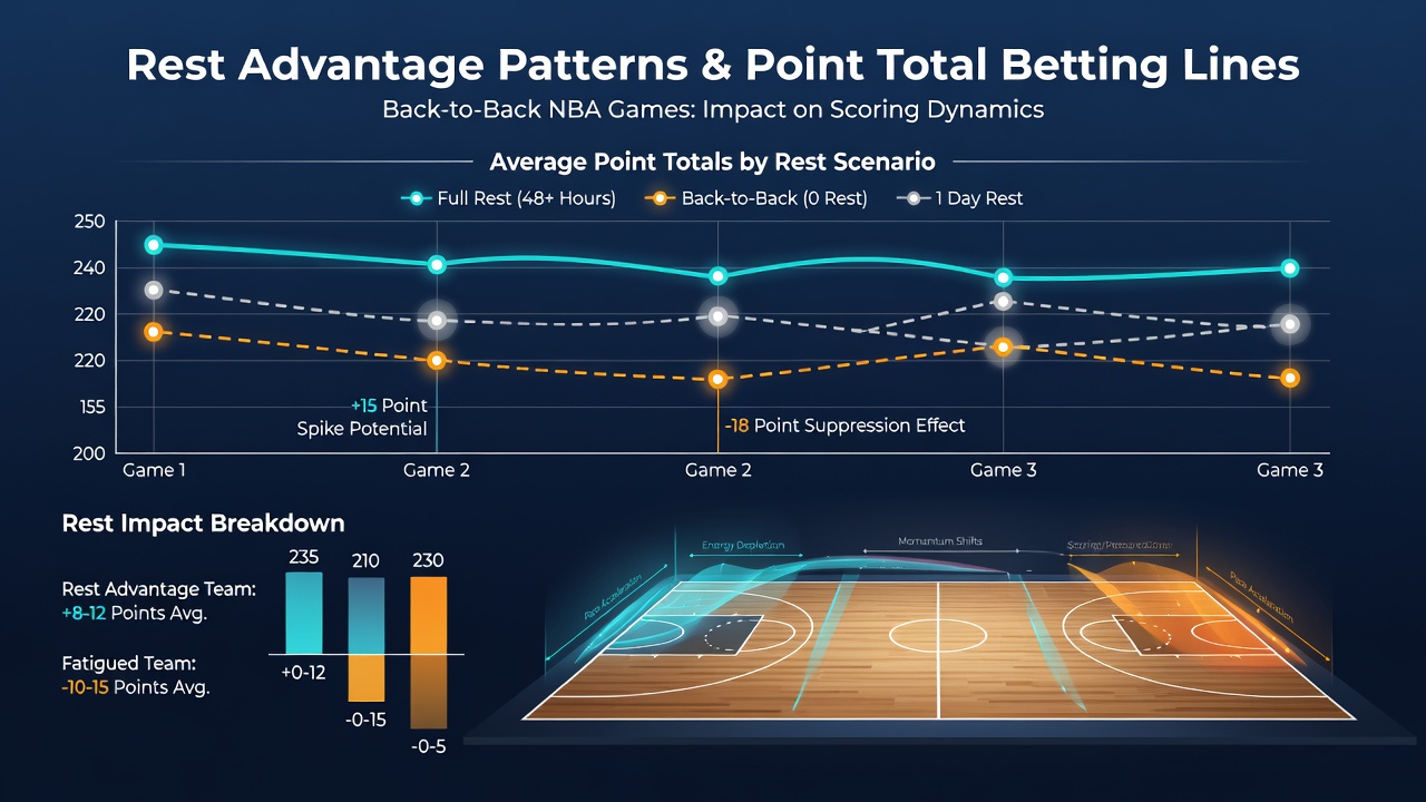 Statistische Übersicht zu Punktetotals und Erholungseffekten in der NBA