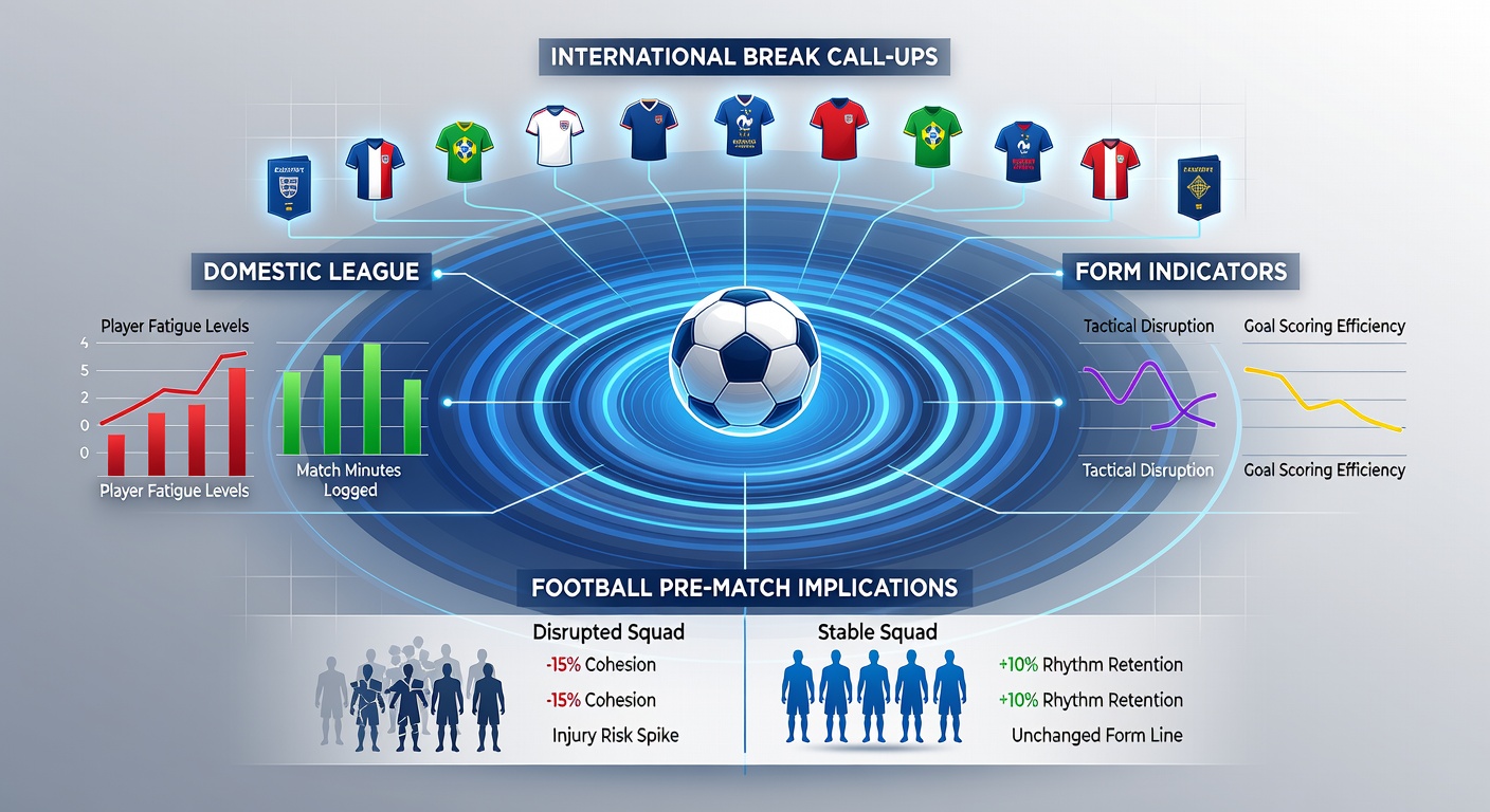 Vergleich von Leistungsmetriken vor und nach internationalen Einberufungen in Fußballmannschaften
