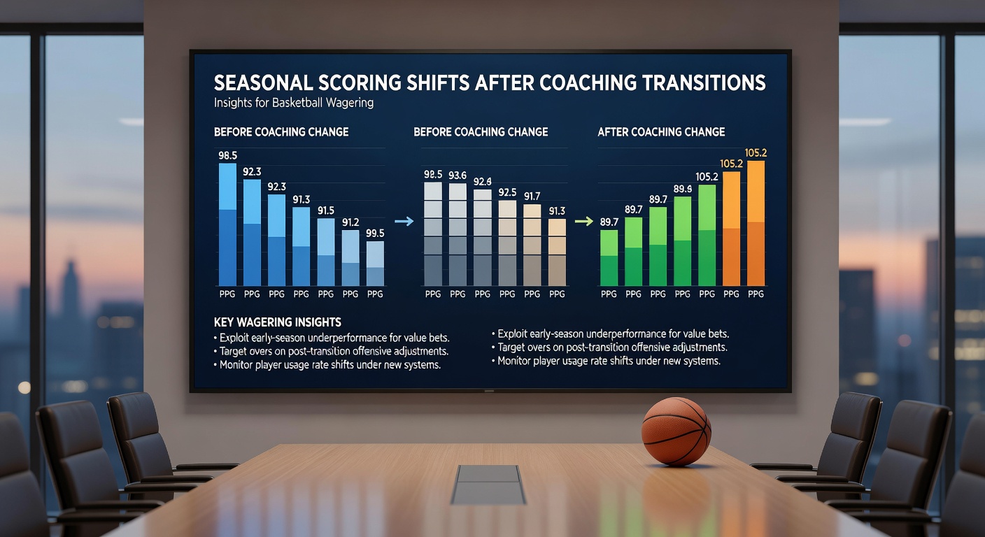 Statistik-Diagramm zu Punkteverläufen in Basketball-Spielen nach Trainerwechseln