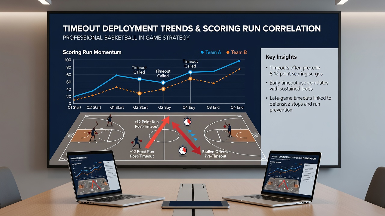 Grafik zu Timeout-Einsätzen und deren Auswirkungen auf Scoring Runs in Basketballspielen