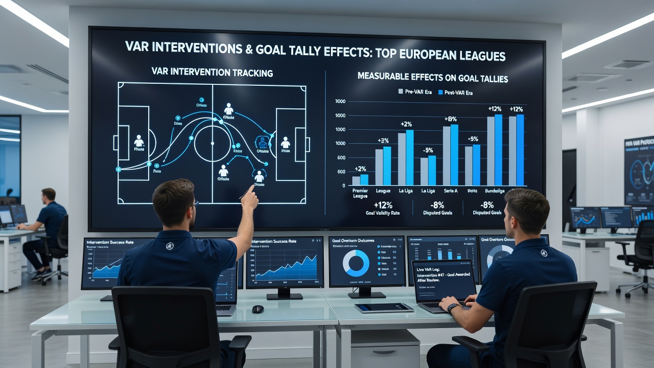 Detaillierte Grafik zu Torzahlen nach VAR-Interventionen in Top-Ligen